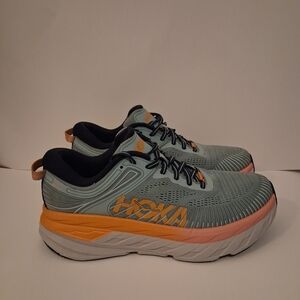 Hoka One One Bondi 7 Shoes Women's 9 Blue Haze Running Athletic Sneakers